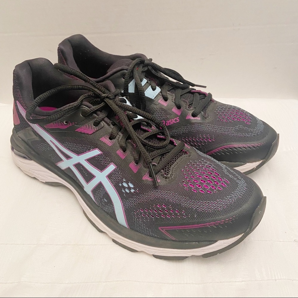 Asics GT 2000 7 Running Shoes Womens Size 11 Black purple blue  1012A147